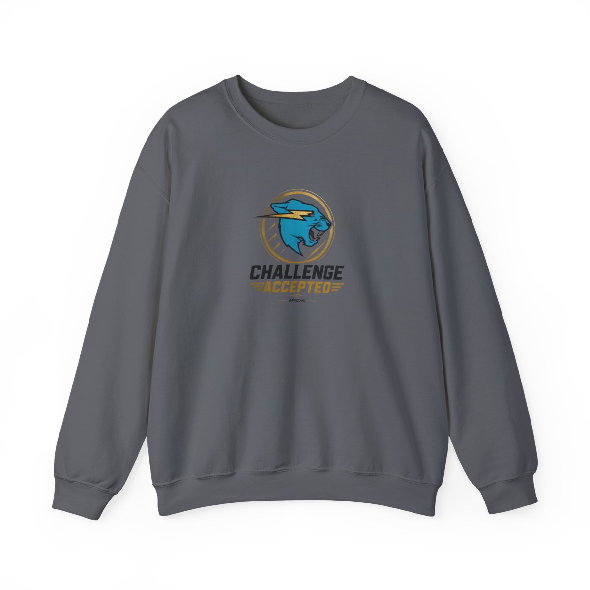 Mr Beast "CHALLENGE ACCEPTED" Crewneck — official Mr Beast Sweatshirts