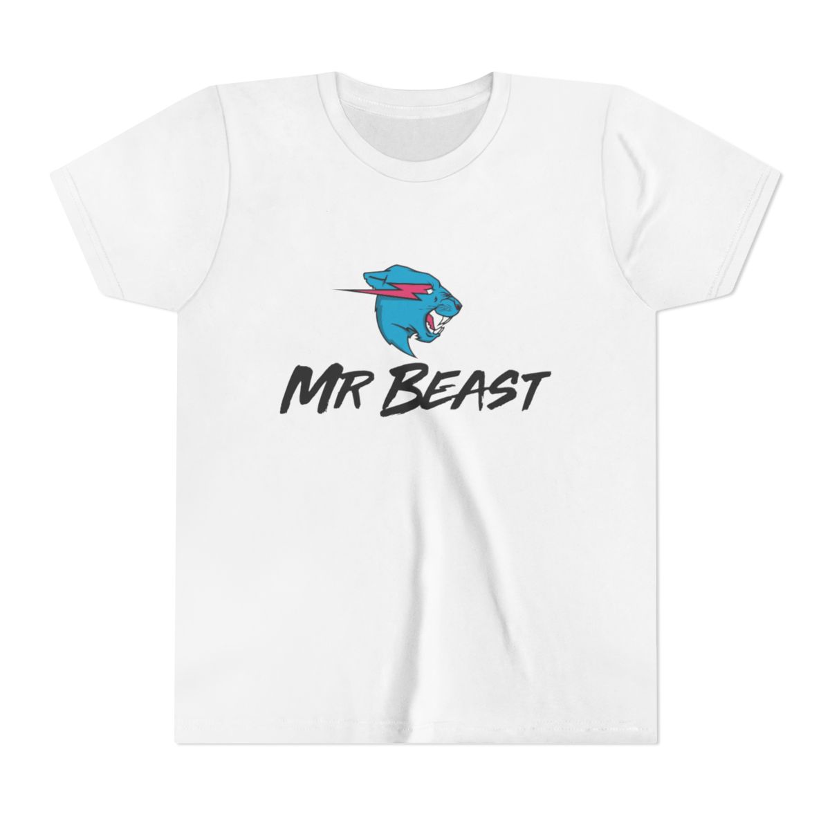 Blue Panther Logo MR BEAST T-Shirt | Graphic Kids Tee, Animal Mascot